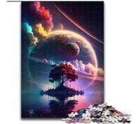 Puzzle 1000 pièces pour Adultes, Puzzle en Bois représentant Un Arbre insulaire, idéal pour Noël, Halloween, Pâques et Le Nouvel an(50x75cm)