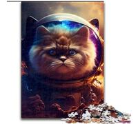 Puzzle 1000 pièces pour Adultes, Puzzle en Bois représentant Un Chat Persan de l'espace, Interaction familiale et défi cérébral, défi d'activité familiale 1000 pièces(50x75cm)