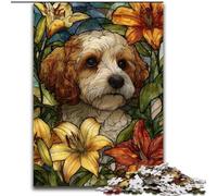 Puzzle 1000 pièces pour Adultes, Puzzle en Bois représentant Un Chien en vitrail, idéal pour Les Adolescents et Les familles, Cadeau de Noël idéal (Taille : 50x75cm)