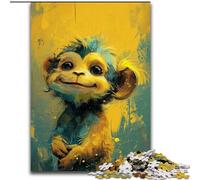 Puzzle 1000 pièces pour Adultes Puzzle en Bois représentant Un Petit Singe Jaune, idéal pour Halloween, Noël ou Un Anniversaire 1000 pièces(50x75cm)