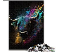 Puzzle 1000 pièces pour Adultes, Puzzle en Bois représentant Un Taureau Peint, idéal pour décorer Un Bureau, Une Chambre ou Un Salon(50x75cm), idéal pour Noël
