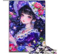 Puzzle 1000 pièces pour Adultes,Puzzle en Bois représentant Une Fille sorcière animée Un Casse-tête Stimulant pour Les Adolescents Idéal pour la décoration intérieure ou comme Cadeau 50x75cm