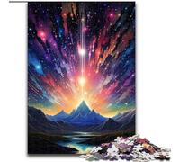 Puzzle 1000 pièces pour Adultes, Puzzle en Bois représentant Une Montagne aux étoiles colorées, Un Casse-tête Stimulant pour Les Adolescents, Jeu interactif Familial 1000 pièces(50x75cm)