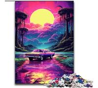 Puzzle 1000 pièces pour Adultes, Puzzle en Bois représentant Une Voiture néon dans la Nature, Jeu d'activités familiales, décoration Murale, 1000 pièces(50x75cm)