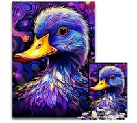 Puzzle 1000 pièces pour Adultes, Puzzle en Carton coloré Canard Violet, idéal pour Les Amoureux, Cadeau Parfait pour Noël, Le Nouvel an, la Saint-Valentin, 26x38cm / 10,23x14,96 Pouces