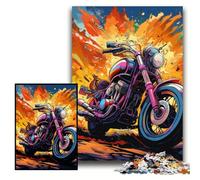 Puzzle 1000 pièces pour Adultes Puzzle en Carton coloré Moto 26x38cm Jeu de défi cérébral pour Adolescents et Interaction familiale