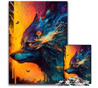 Puzzle 1000 pièces pour Adultes, Puzzle en Carton coloré représentant Un Loup cauchemardesque, pour Les Amoureux du Voyage et Les Couples, Jouet Stimulant 26x38cm/10,23x14,96 Pouces