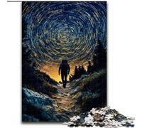 Puzzle 1000 pièces pour Adultes, Puzzle en Carton représentant Un Voyageur du Ciel Nocturne Un Casse-tête Stimulant pour Les Adolescents, Une soirée de Jeux en Famille Amusante, Taille 38x26cm