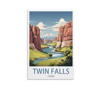 Puzzle 1000 pièces pour Adultes, Puzzle en Papier Twin Falls Idaho 1000 pièces, Jeu de décompression pour Adultes, 38 x 26 cm