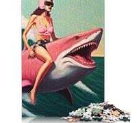 Puzzle 1000 pièces pour Adultes, Puzzle Fantasy Ride Shark 1000 pièces pour Adultes, Jeu Difficile et Stimulant 1000 pièces (75 x 50 cm)