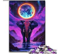 Puzzle 1000 pièces pour Adultes, Puzzle Galaxy Elephant en Bois, pour Noël, Halloween, Pâques et Le Nouvel an(50x75cm)