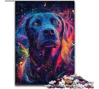 Puzzle 1000 pièces pour Adultes, Puzzle Galaxy Labrador en Carton, idée Cadeau de Noël, Illustration Humoristique, Illustration détaillée, 1000 pièces(26x38cm)