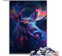 Puzzle 1000 pièces pour Adultes, Puzzle Galaxy Moose en Bois, Jeu Familial interactif, décoration d'intérieur à Faire soi-même, défi cérébral, Cadeau 1000 pièces(50x75cm)