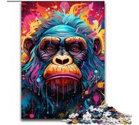 Puzzle 1000 pièces pour Adultes, Puzzle gorilles colorés, en Carton, Cadeau de Noël, idéal pour Le Bureau, la Chambre ou Le Salon, 1000 pièces(26x38cm)