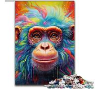 Puzzle 1000 pièces pour Adultes Puzzle Gorilles colorés Fabriqué en Bois Développe la Coordination œil-Main Idéal comme Cadeau d'anniversaire 1000 pièces(50x75cm)