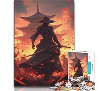 Puzzle 1000 pièces pour Adultes, Puzzle Guerrier Ninja Japonais, idéal pour Les soirées Jeux, Jouet coloré pour la Maison (Taille 75x50cm)