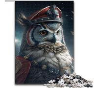 Puzzle 1000 pièces pour Adultes, Puzzle Hibou Astronaute en Bois, pour Les Anniversaires, Les Vacances, Les décorations de fête Spatiale, 1000 pièces(50x75cm)