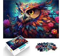 Puzzle 1000 pièces pour Adultes Puzzle Hibou étrange coloré 26x38cm Cadeau d'anniversaire Cadeaux décoration Murale pour Les 14 Ans et Plus