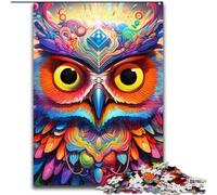 Puzzle 1000 pièces pour Adultes Puzzle Hibou psychédélique en Carton, pour Adolescents et Famille, Cadeau de Noël idéal 1000 pièces(26x38cm)