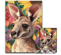 Puzzle 1000 pièces pour Adultes, Puzzle Kangourou Fleuri, Jeux éducatifs, pour renforcer l'amour Entre Couples, à partir de 14 Ans, 50x75cm