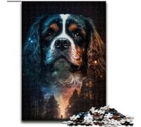 Puzzle 1000 pièces pour Adultes, Puzzle King Charles Spaniels, en Carton, Jeu Familial interactif, décoration d'intérieur, défi cérébral, Cadeau 1000 pièces(26x38cm)