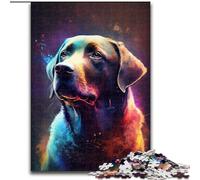 Puzzle 1000 pièces pour Adultes, Puzzle Labrador coloré en Carton, pour Anniversaire, Vacances, Noël, Halloween, Cadeau 1000 pièces(26x38cm)
