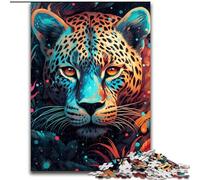 Puzzle 1000 pièces pour Adultes Puzzle Léopard Africain en Carton, Casse-tête Haute difficulté pour Adolescents 1000 pièces(26x38cm)