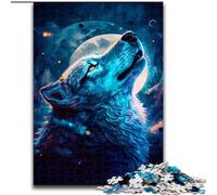 Puzzle 1000 pièces pour Adultes, Puzzle Loup Fantastique en Bois, pour Noël, Halloween, Pâques et Le Nouvel an(50x75cm)