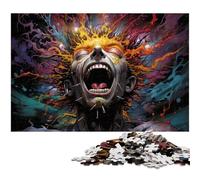 Puzzle 1000 pièces pour Adultes Puzzle Monstre psychédélique coloré pour Cadeaux Jeu Familial Anti-Stress défi Difficile 1000 pièces (75 x 50 cm)
