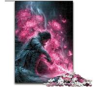 Puzzle 1000 pièces pour Adultes Puzzle mystérieux Ninja Samouraï Idéal pour Les Adolescents, Les Liens familiaux, Les Casse-têtes et la décoration d'intérieur DIY (Taille 50x75cm)