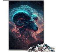 Puzzle 1000 pièces pour Adultes Puzzle Nuage Ardent Bélier Parfait pour Les Adolescents, Les Liens familiaux, Les Casse-têtes et la décoration d'intérieur DIY (Taille : 26x38cm)