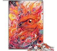 Puzzle 1000 pièces pour Adultes, Puzzle Oiseau phénix Rouge, en Carton, idéal pour Les fêtes ou Les Anniversaires, Jeu de fête, 1000 pièces(26x38cm)