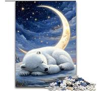 Puzzle 1000 pièces pour Adultes Puzzle Ours Polaire en Carton Un Casse-tête Stimulant pour Les Adolescents, Parfait pour la décoration intérieure ou comme Cadeau Taille 26X38CM