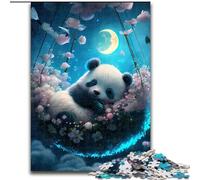 Puzzle 1000 pièces pour Adultes Puzzle Panda paisible en Carton, Cadeau de Vacances idéal pour Noël, Halloween, Pâques, Nouvel an 1000 pièces(26x38cm)