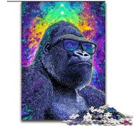 Puzzle 1000 pièces pour Adultes, Puzzle psychédélique chimpanzé, Jeu de réflexion pour Adolescents, pour Une soirée de Jeux en Famille 50x75cm