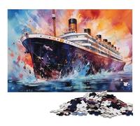 Puzzle 1000 pièces pour Adultes Puzzle psychédélique coloré Bateau de croisière dans la Jungle Jouet éducatif 1000 pièces (38 x 26 cm)
