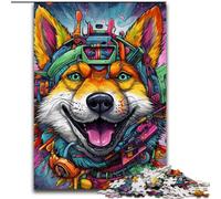 Puzzle 1000 pièces pour Adultes, Puzzle psychédélique Corgi, Casse-tête éducatif, décoration Artistique pour la Maison et Le Bureau, 14 Ans et Plus (Taille : 26x38cm)