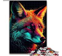 Puzzle 1000 pièces pour Adultes Puzzle Renard Néon Jeu de réflexion pour Adolescents pour Une soirée de Jeux en Famille (Taille 50x75cm)