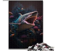 Puzzle 1000 pièces pour Adultes, Puzzle Requin Fantastique en Carton, Jeu de réflexion pour Adolescents, Cadeau de Vacances idéal, 1000 pièces(26x38cm)