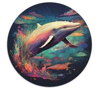 Puzzle 1000 pièces pour Adultes. Puzzle Rond en Carton coloré représentant Une Baleine. Développe la Coordination œil-Main. Idéal comme Cadeau d'anniversaire (67,5 x 67,5 cm).