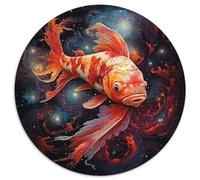 Puzzle 1000 pièces pour Adultes, Puzzle Rond en Carton, Motif Poisson Rouge, développe la Coordination œil-Main, idéal pour Les Cadeaux d'anniversaire (67,5 x 67,5 cm)
