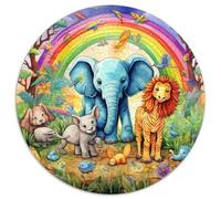 Puzzle 1000 pièces pour Adultes, Puzzle Rond en Carton, Motif Requin Mignon, idéal pour Les Anniversaires, Halloween, Thanksgiving et Pâques (67,5 x 67,5 cm)