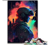 Puzzle 1000 pièces pour Adultes, Puzzle Soldat des Couleurs en Bois, pour Les fêtes ou Les Anniversaires, Jeu de société 1000 pièces(50x75cm)