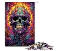 Puzzle 1000 pièces pour Adultes Puzzle Squelette étrange et psychédélique Jeu Stimulant Une œuvre d'art adaptée aux Adolescents de 14 Ans et Plus 75 x 50 cm