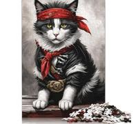 Puzzle 1000 pièces pour Adultes, Puzzle Standard, Chat Pirate, décoration familiale, Jouet éducatif, 1000 pièces (75 x 50 cm)
