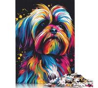 Puzzle 1000 pièces pour Adultes, Puzzle Standard, Motif Chien Lhassa Apso, décoration familiale, Jouet éducatif, 1000 pièces (75 x 50 cm)