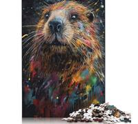 Puzzle 1000 pièces pour Adultes, Puzzle Standard, Peinture de Castor, décoration familiale, Jouet éducatif, 1000 pièces (75 x 50 cm)