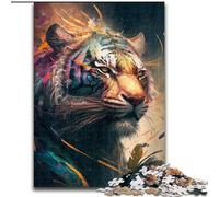Puzzle 1000 pièces pour Adultes Puzzle Tigre en Carton, avec Jeu interactif Familial, pour Les 14 Ans et Plus 1000 pièces(26x38cm)