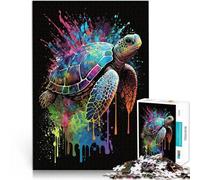 Puzzle 1000 pièces pour Adultes Puzzle Tortue Décoration Murale Cadeau d'anniversaire, Cadeaux, Art Mural 19,7 po x 29,5 po pour Adolescent Âge 14 Ans et Plus