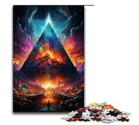 Puzzle 1000 pièces pour Adultes Puzzle Triangle Pyramide décoration Murale adapté à la décoration de Bureau 75 x 50 cm